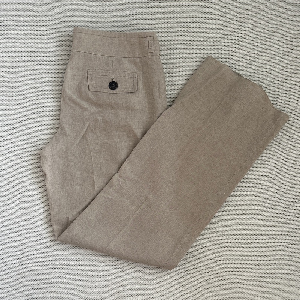 J crew Classic Women's Tailored Linen-Blend Trousers in Beige